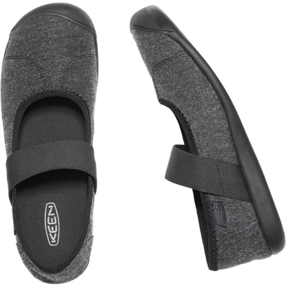 Keen Sienna Black Canvas Slip On Mary Jane Flats Casual Shoe Size 8.5